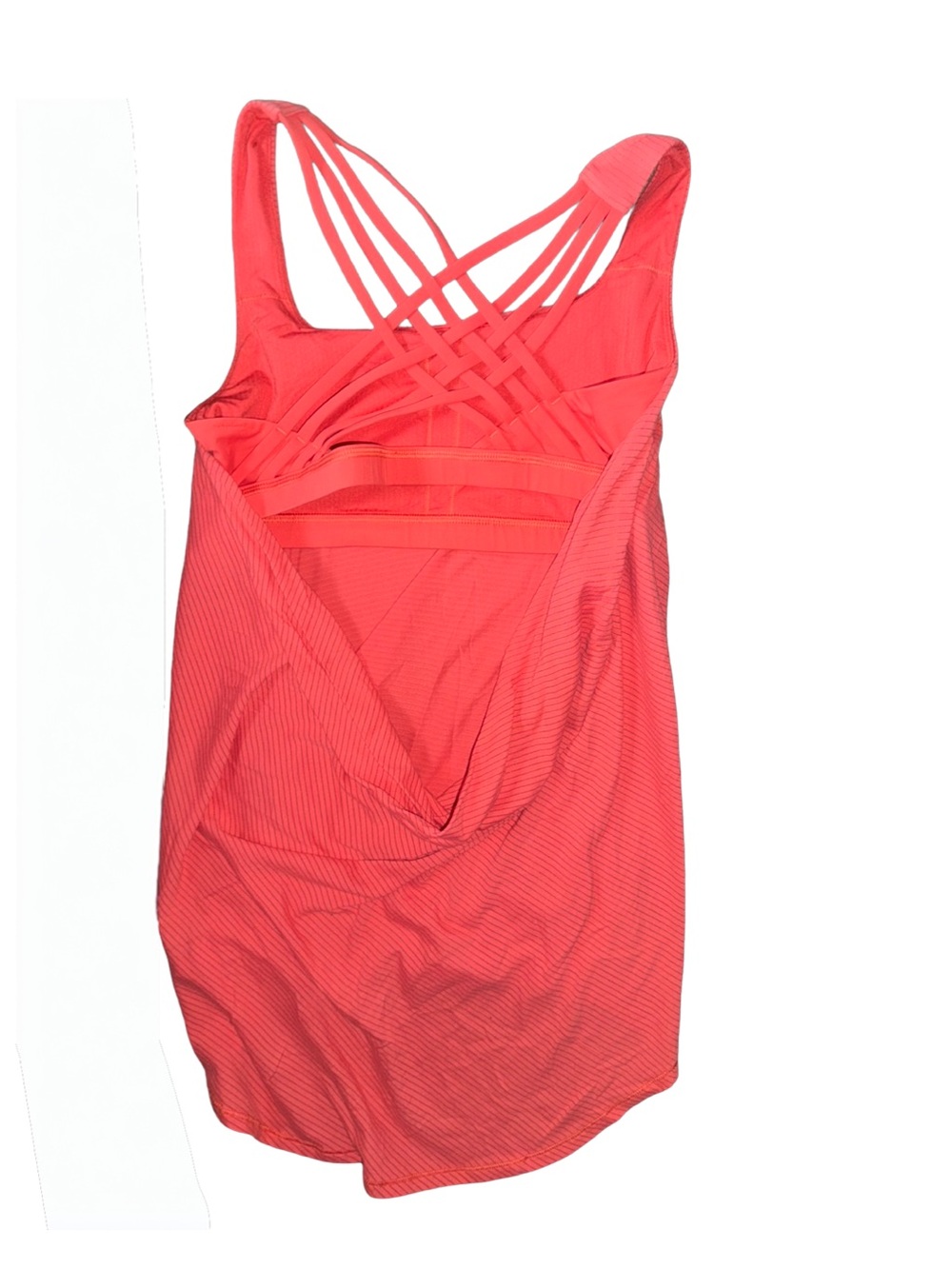 Lululemon Wild Tank in organs w/stripes strappy size 8!w/o pads